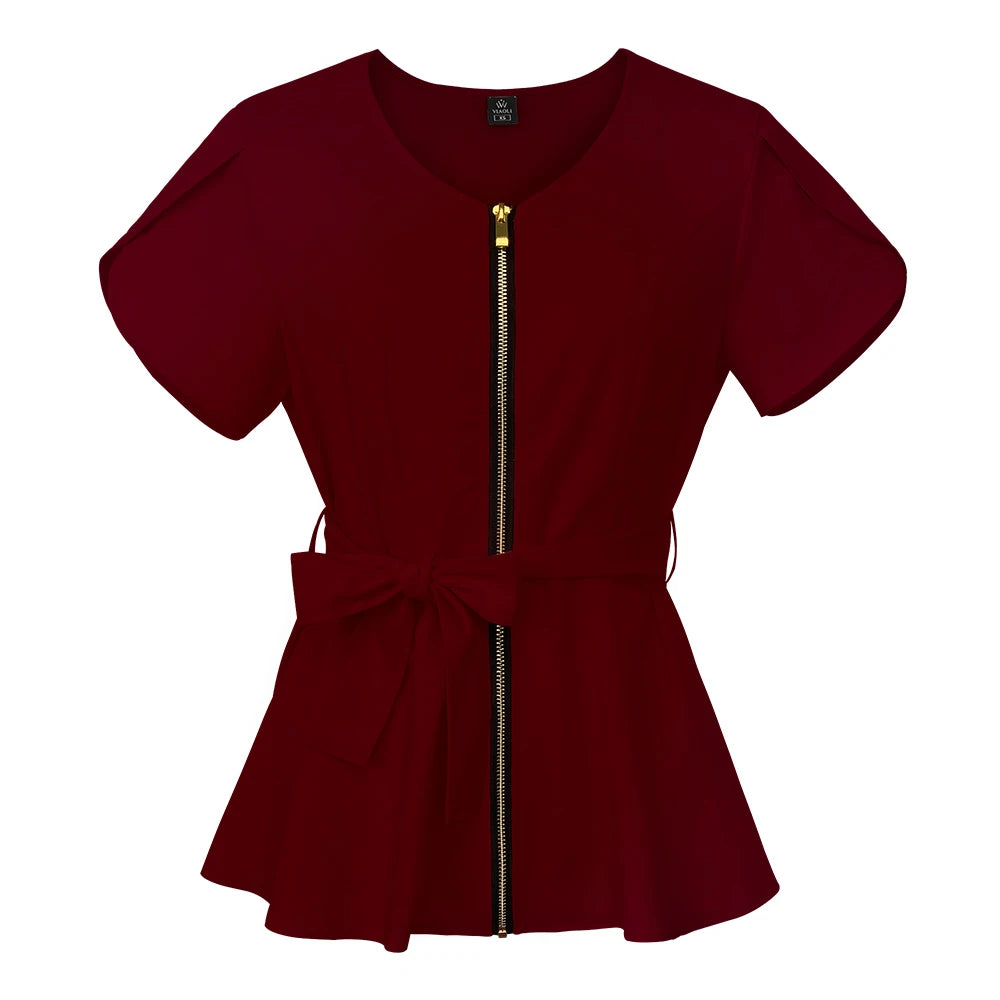 Scrub premium Elegance - Ziper e Ajuste na Cintura