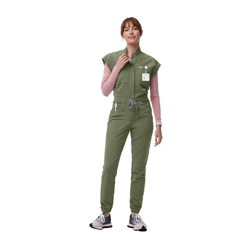 Women's Nurse Uniform Set - Bat Sleeve One-Piece Design for Handwashing & Daily Care | High-Qility Workwear
