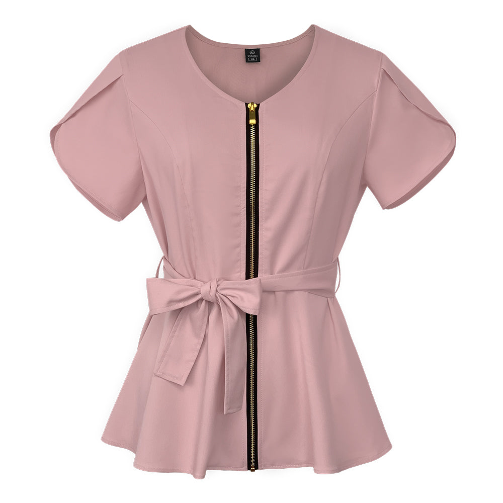 Scrub premium Elegance - Ziper e Ajuste na Cintura
