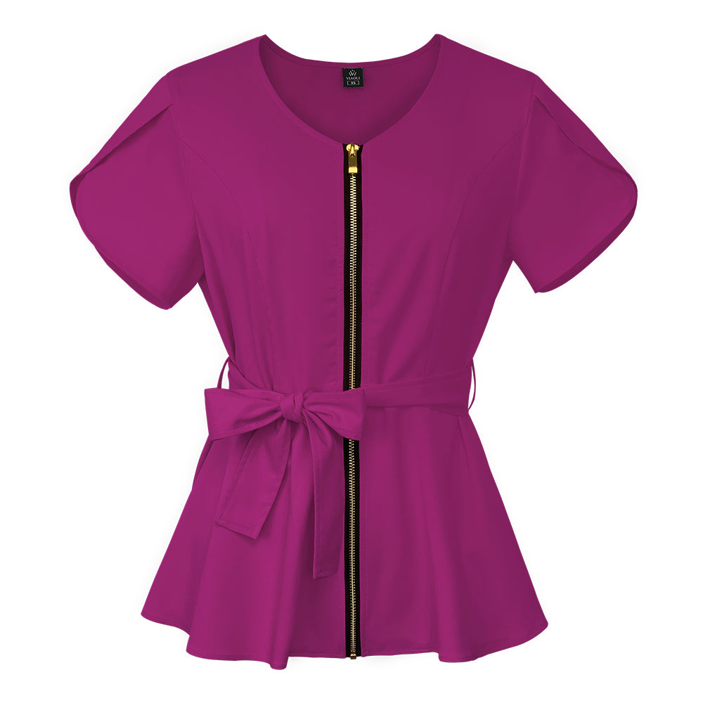 Scrub premium Elegance - Ziper e Ajuste na Cintura