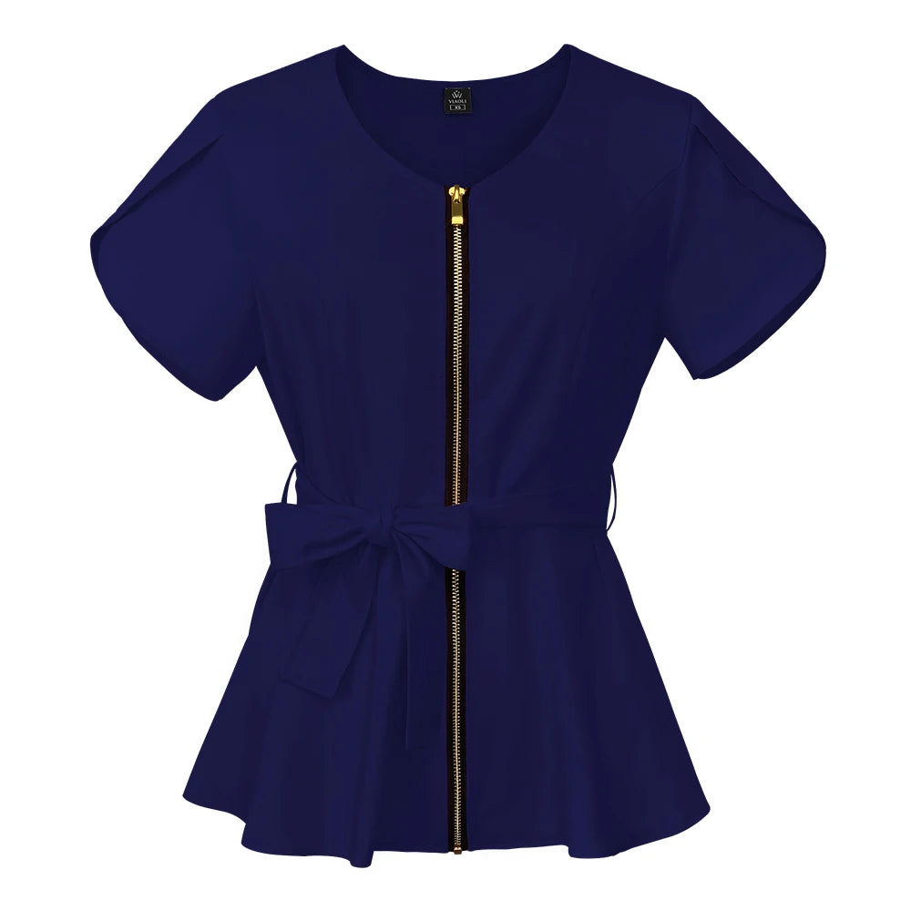 Scrub premium Elegance - Ziper e Ajuste na Cintura
