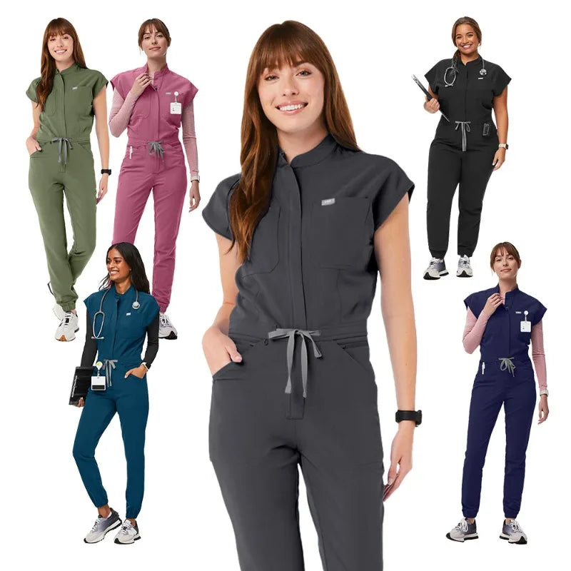 Women's Nurse Uniform Set - Bat Sleeve One-Piece Design for Handwashing & Daily Care | High-Qility Workwear