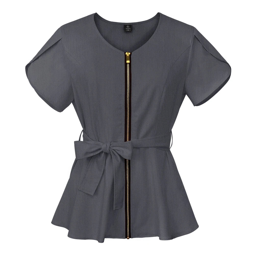 Scrub premium Elegance - Ziper e Ajuste na Cintura
