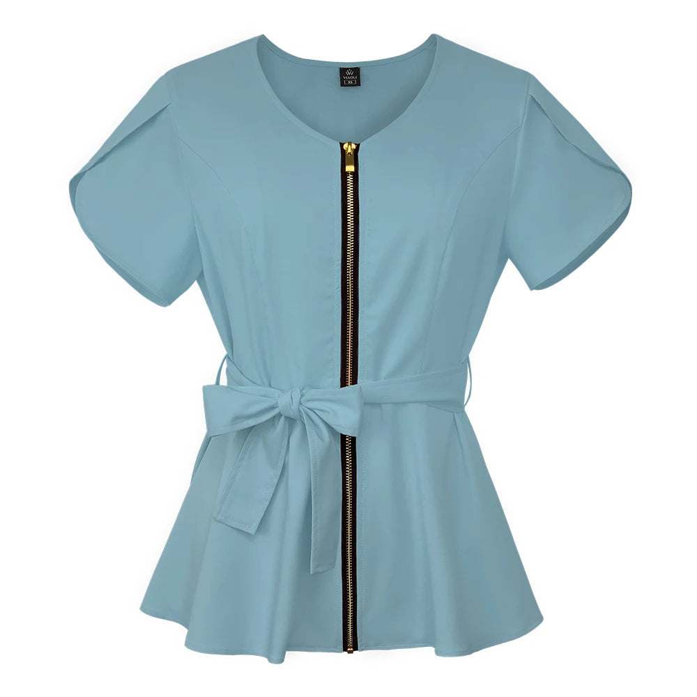 Scrub premium Elegance - Ziper e Ajuste na Cintura